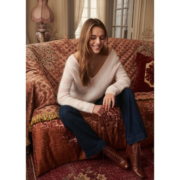 Sezane Sweaters - Sézane Ariel Jumper in Rose Cream Stripe